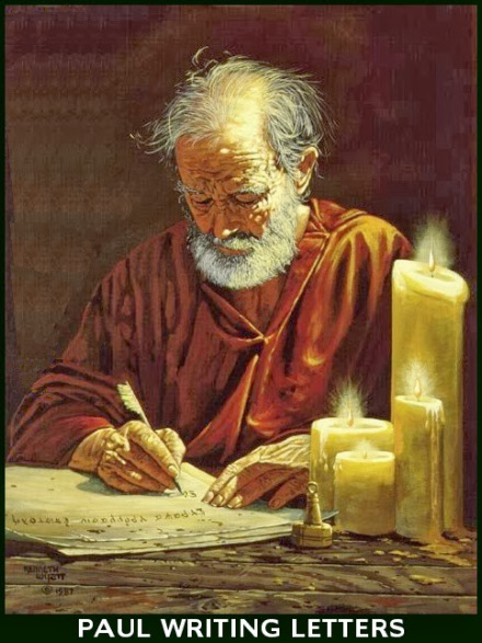 Apostle Paul writing letters